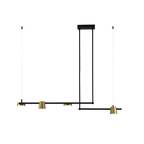 PENDANT LIGHT 28W LED 3000K  220-240V METAL-ACRYLIC SANDY BLACK &  BRASS