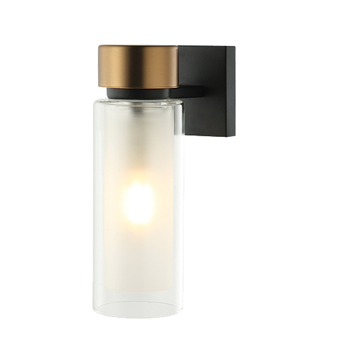 WALL LAMP E14  SANDY BLACK-ANTIQUE BRASS IP44