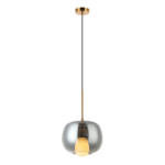 PENDANT LIGHT G9 SMOKE GLASS - GOLD MAT - Image 2