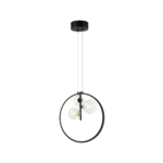 PENDANT LED LIGHT 20W +3 XG9 METAL-GLASS BLACK