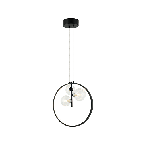 PENDANT LED LIGHT 20W +3 XG9 METAL-GLASS BLACK