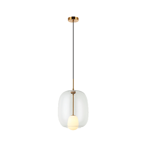 PENDANT LIGHT  G9  CLEAR GLASS - GOLD MAT