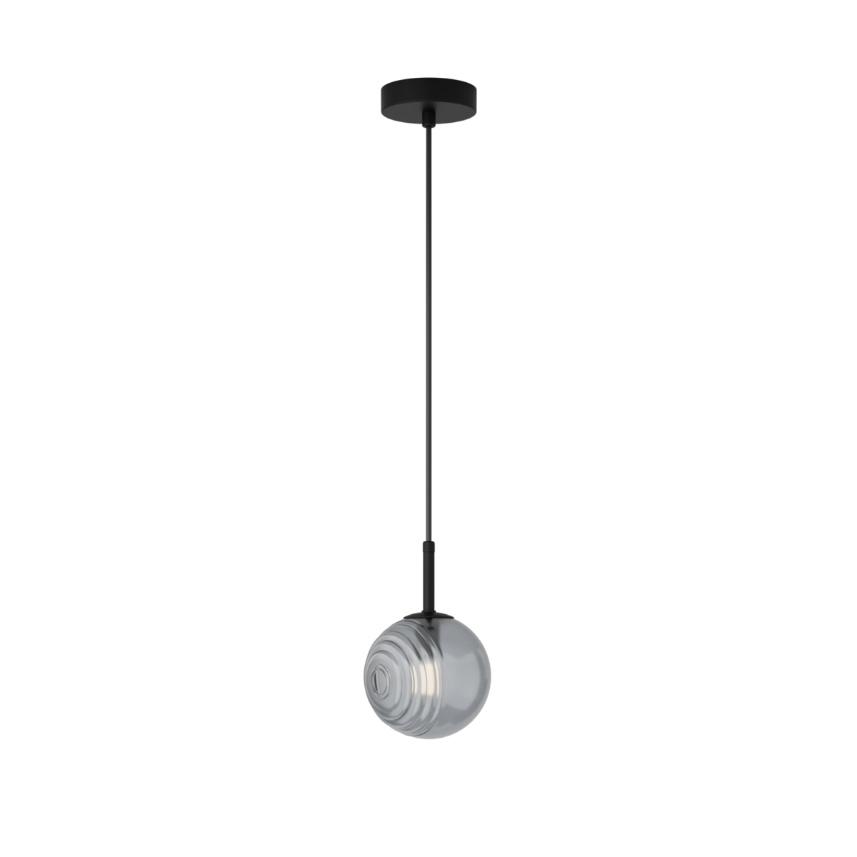 PENDANT LIGHT 1XG9 MAX 5W METAL-GLASS, BLACK-SMOKED - Image 1