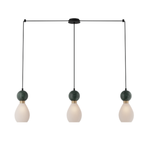 PENDANT 3XE14 MAX 15W GREEN MARBLE - BRASS