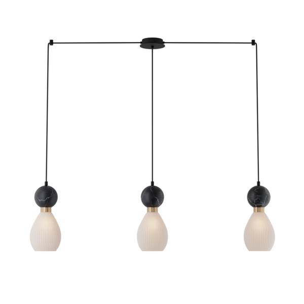 PENDANT 3XE14 MAX 15W BLACK MARBLE - BRASS