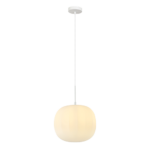 GLASS PENDANT LAMP  1XE27 MAX 40W FROST WHITE GLASS &  MATT WHITE METAL