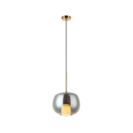 PENDANT LIGHT G9 SMOKE GLASS - GOLD MAT