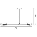 ΦΩΤΙΣΤΙΚΟ ΚΡΕΜΑΣΤΟ 2ΦΩΤΟ LED 21W 3CCT 92X27 ΜΑΥΡΟ-ΧΡΥΣΟ ARTE ILLUMINA - Image 3