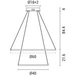 ΦΩΤΙΣΤΙΚΟ ΚΡΕΜΑΣΤΟ ΣΤΡΟΓΓΥΛΟ LED 37W Φ40XΦ60X120 ΜΑΥΡΟ ARTE ILLUMINA DOPPIA - Image 3
