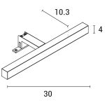 ΦΩΤΙΣΤΙΚΟ ΜΠΑΝΙΟΥ ΠΛΑΣΤΙΚΟ LED 5W 450Lm 4000Κ 300X103X4mm ΑΣΗΜΙ (2τρόποι στήριξης) ARTE ILLUMINA DIPLO - Image 3