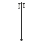 OUTDOOR LAMP POST 2XE27 MAX 15W ALUMINIUM BLACK - Image 2
