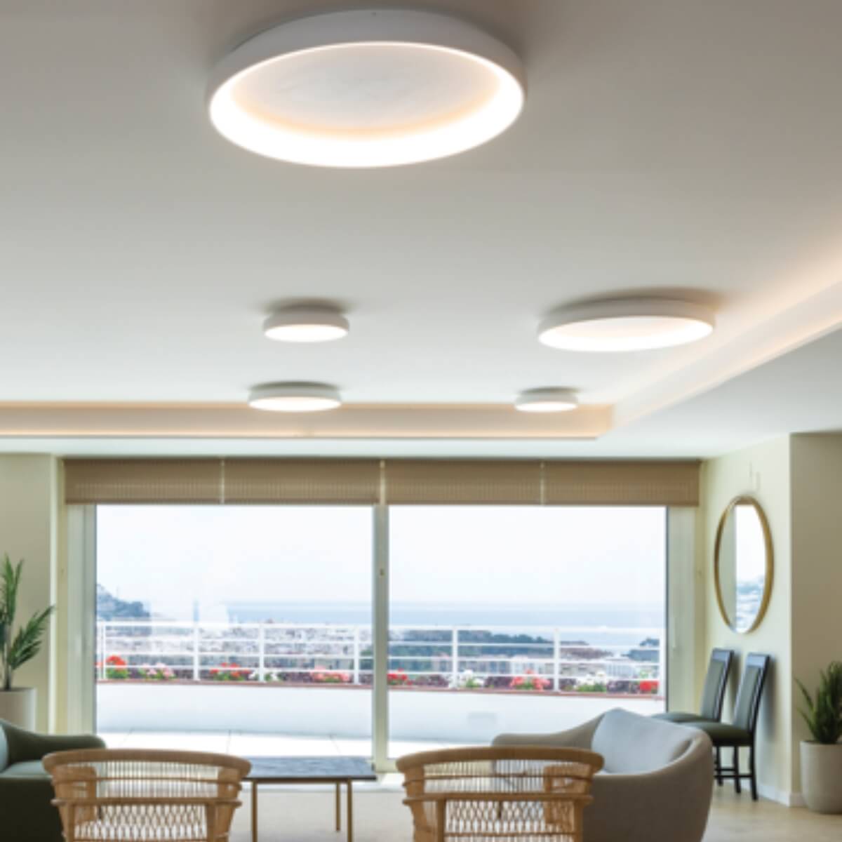 9e3d3678-8a04-4fee-ac7a-6f42c400b66f CEILING LIGHT 32W 3000K ALUMINIUM & ACRYLIC SANDY WHITE - Image 1