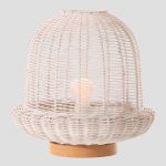 ΠΟΡΤΑΤΙΦ E27 ΒΑΣΗ ΞΥΛΟ&RATTAN Φ29X30 ΛΕΥΚΟ ARTE ILLUMINA