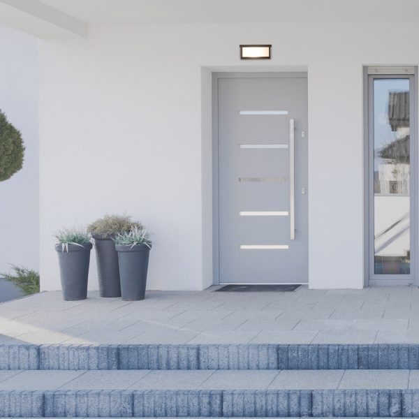 OUTDOOR SCONCE 1L ALUMINIUM PC DIFFUSER GRAPHITE